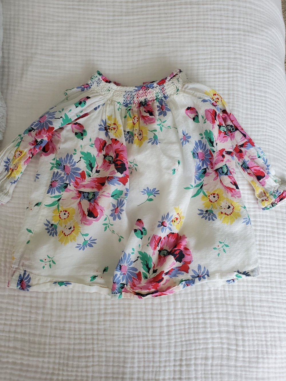 Baby GAP White Floral Dress with Multicolor Blooms